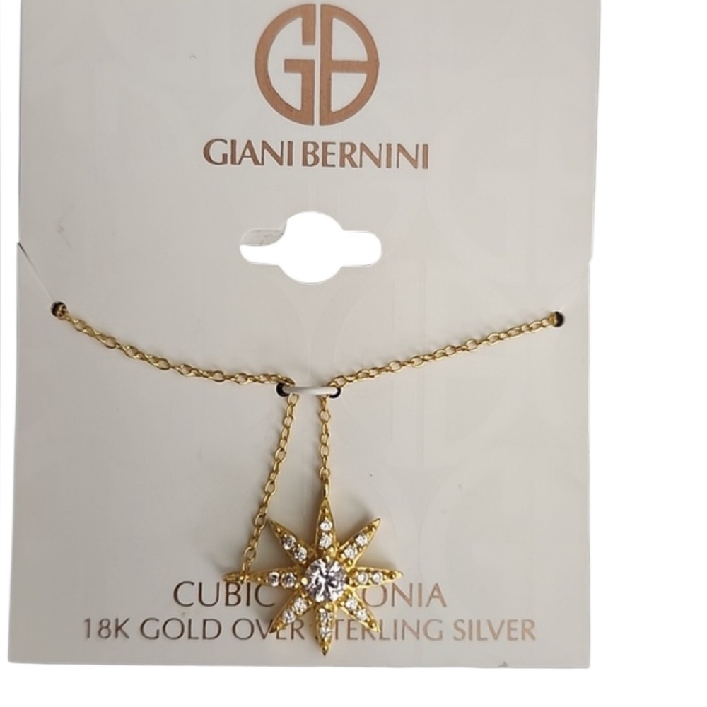 Giani Bernini STERLING SILVER VRM CZ STARBUST‎ NECKLACE NWT